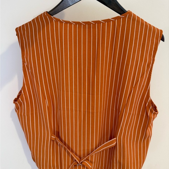 NWT XXL Striped Pumpkin Spice Orange Vest Maxi Skirt Set Plus Size Fall Fashion - Picture 13 of 16